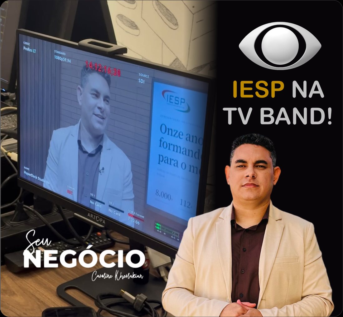 Alessandro Duarte no est&uacute;dio durante a grava&ccedil;&atilde;o do programa Seu Neg&oacute;cio, da TV Band